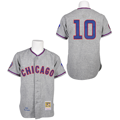 Best Chicago Cubs Ron Santo Baseball 1968 Throwback Retro 10 Gray Grey MLB Jersey